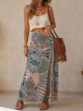 FLYNN SKYE Wrap It‎ Up Maxi Skirt in Mind Blown